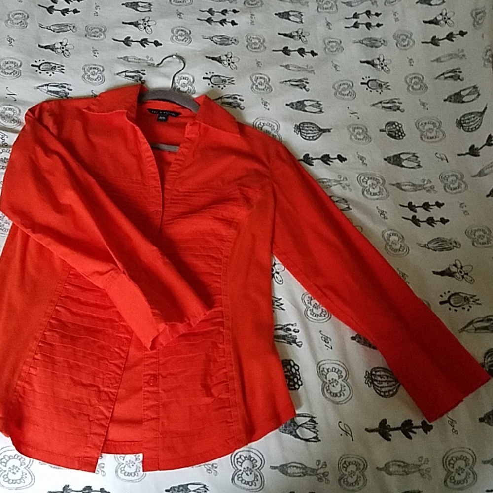 Bright orange stretchy shirt